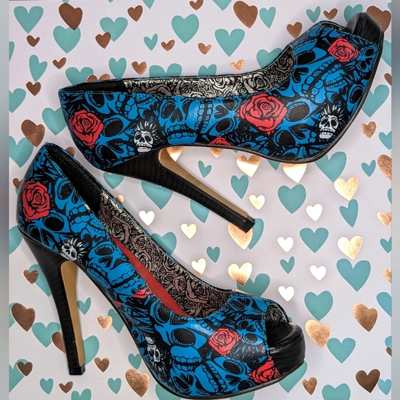 Iron Fist Muerte Punk 4" Peep Toe Heels US5/36 - Picture 3 of 14